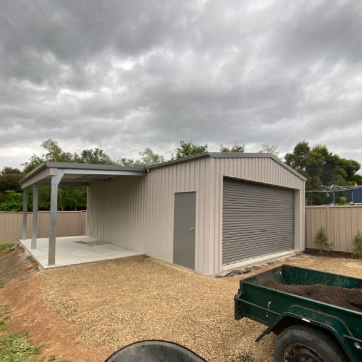 Double Garage with Awning 