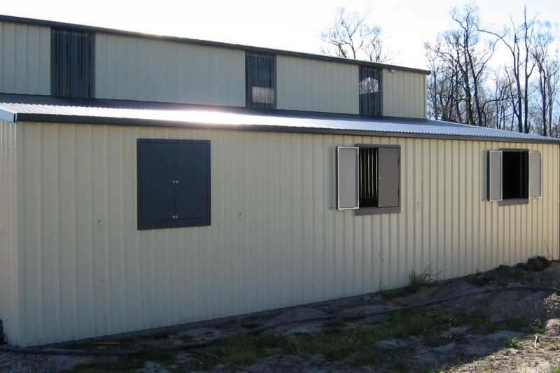 Barn shed horse stable with shutter windows