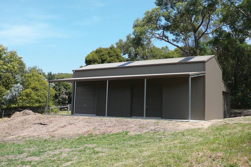 Barn shed with open awning