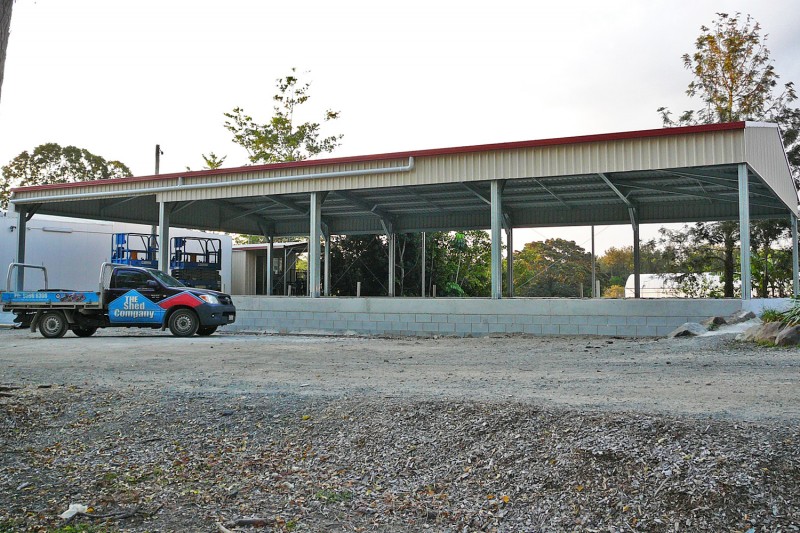 Commercial Cover with extended header sheeting and gable infill