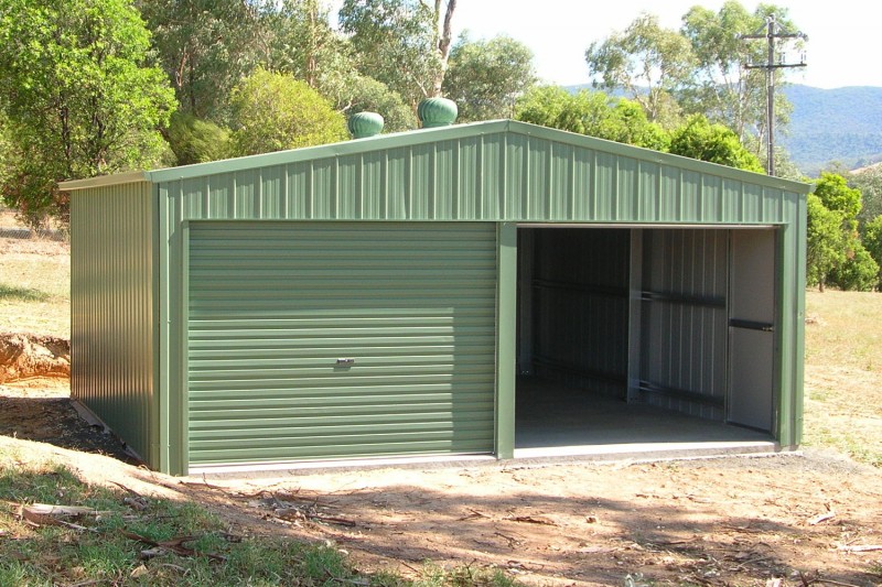 Double garage with twin roof ventilators