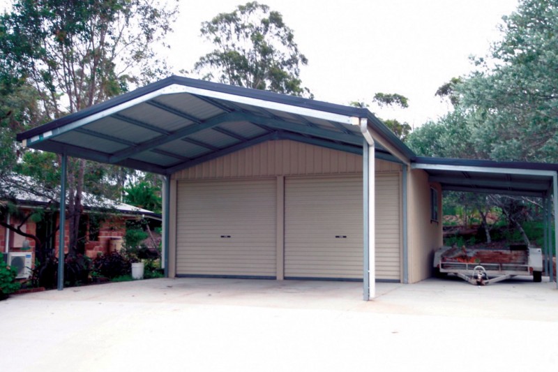 Double garaport with awning added
