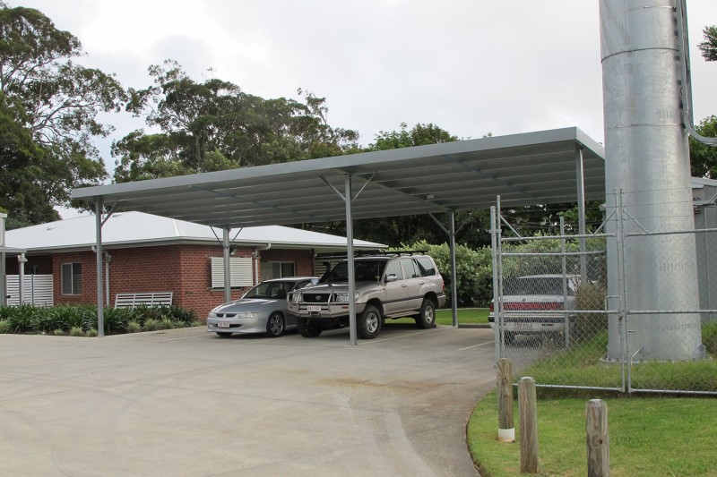 Flat roof carport multi aby 5 cars