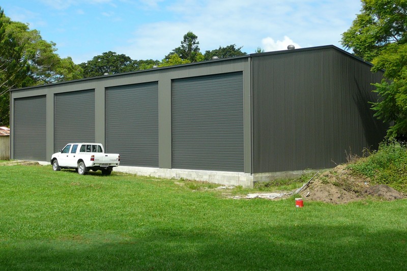 Four bay workshop shed colorbond steel