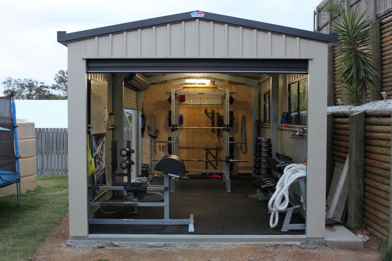Single garage converted into a home gym